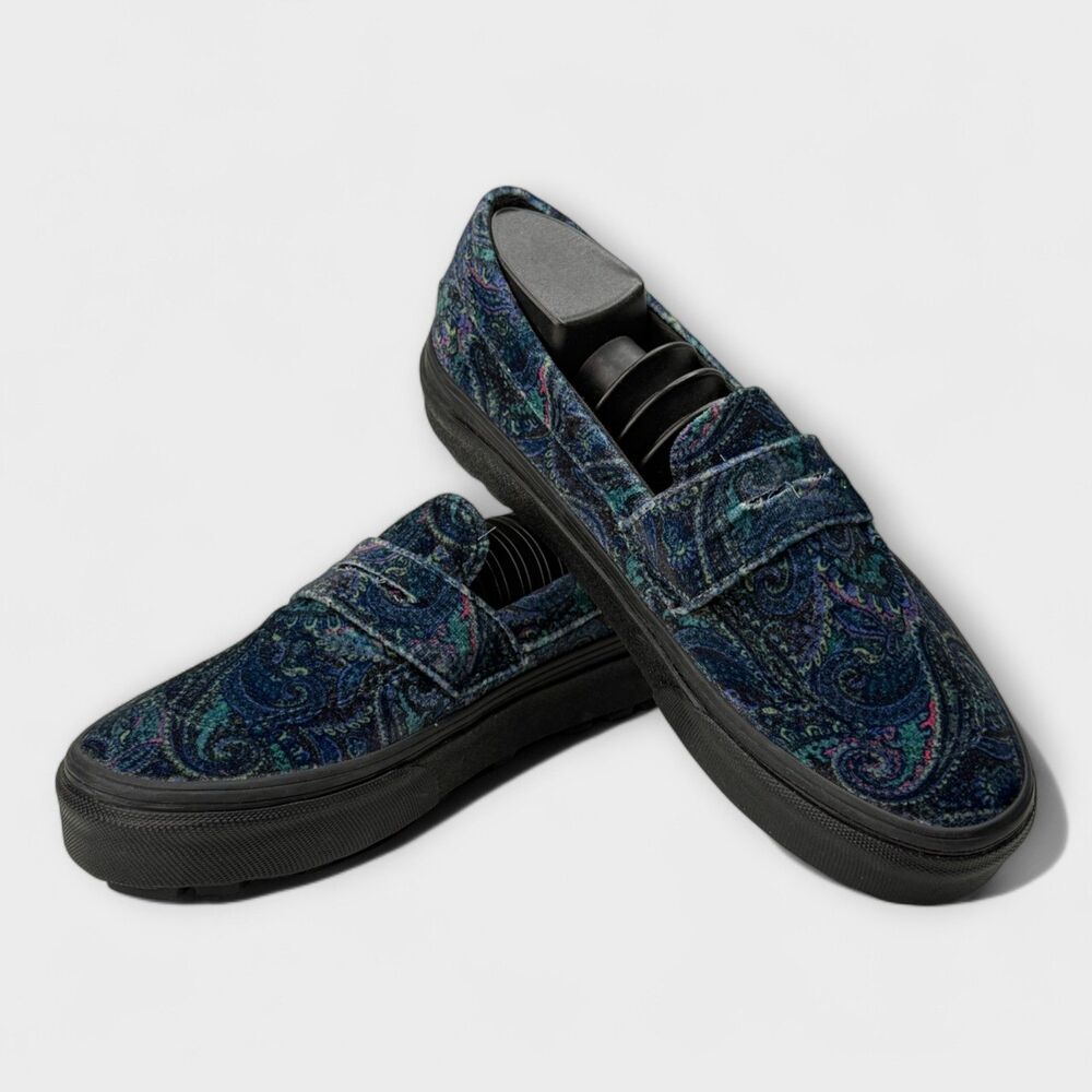 Vans Style 53 Velvet Paisley Blue Slip On Creeper Womens 8 Mens 6.5 NWOB - Picture 7 of 12